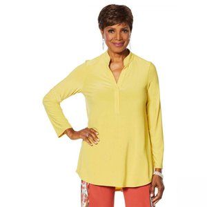 NWT Antthony Knit Shirt With Placket Small Curry